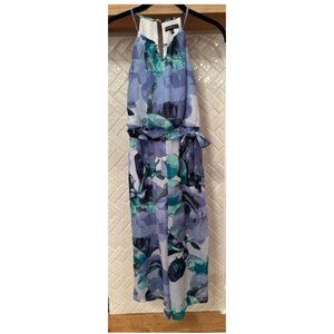 NWT Girls Blue Abstract Floral Jumpsuit by My Michelle Girls